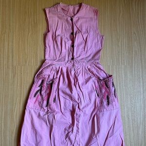 Pink Vintage Handmade Apron Dress
